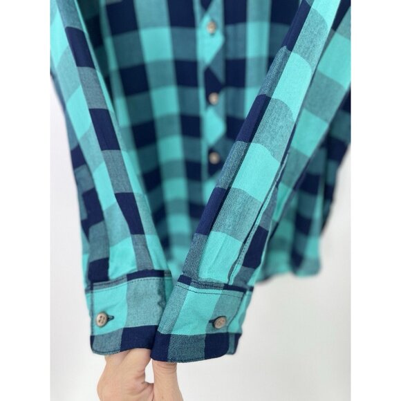 Sandra Ingrish Women’s Check Rayon Collared Button Up Blouse Sz Small Boho - Picture 8 of 10